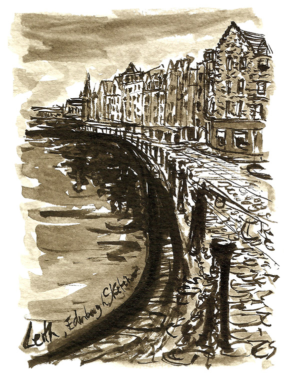 The Shore with India ink